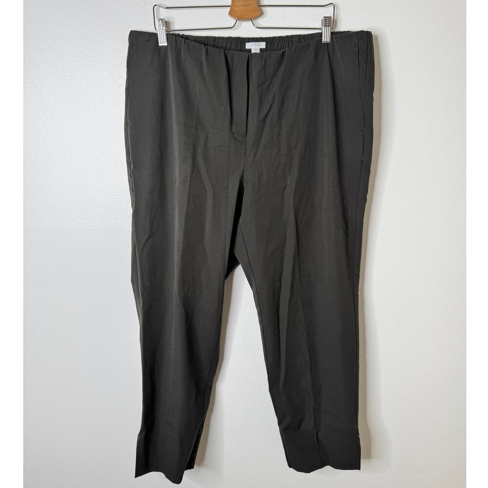 J. Jill Size 18 Green Premium Bi-Stretch Faux Fly Pull On Ankle Pant